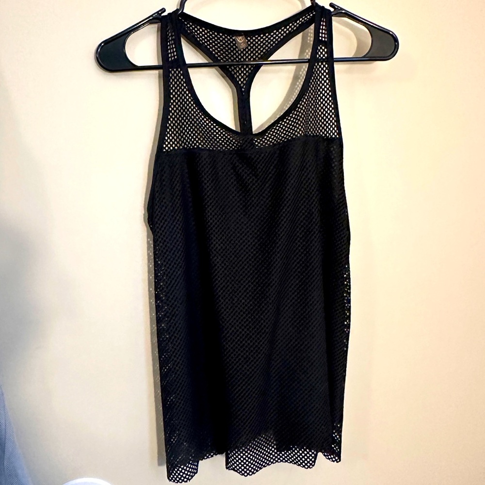 MTA Sport black 2 layer (mesh and solid) athletic tank top size M!